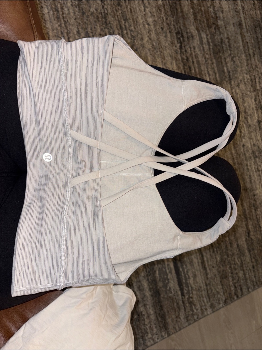 lululemon athletica Light Gray Strappy Sports Bra